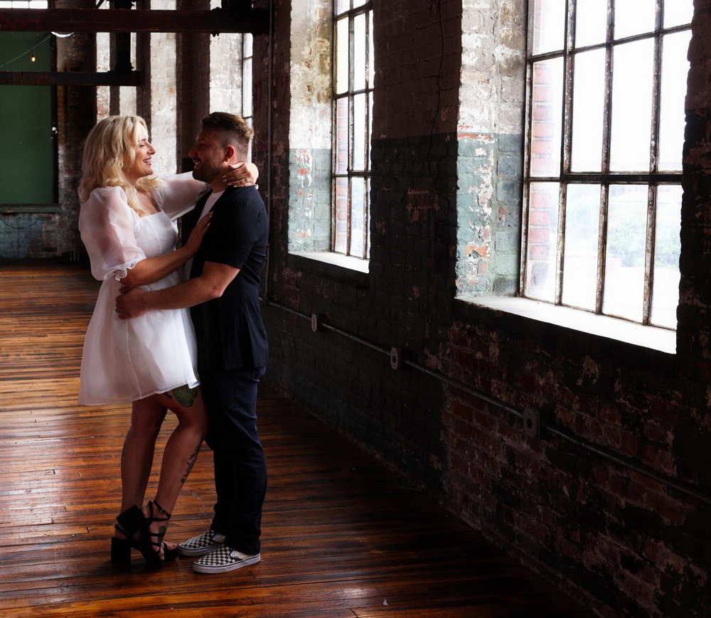 The engagement session  of Marsha and Bobby at the Artfactory